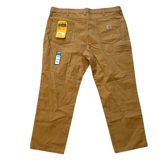 NWT Carhartt Rugged Flex Relaxed Fit Canvas Work‎ Pants Mens 42x30 Beige - Picture 2 of 10